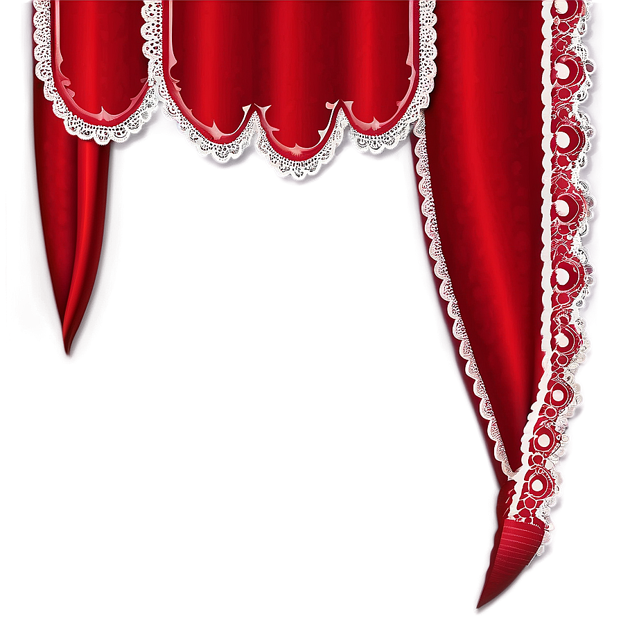 Red Banner With Lace Edge Png 30 PNG