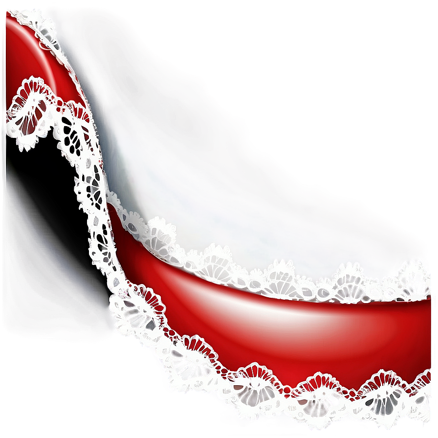 Red Banner With Lace Edge Png Gsp44 PNG