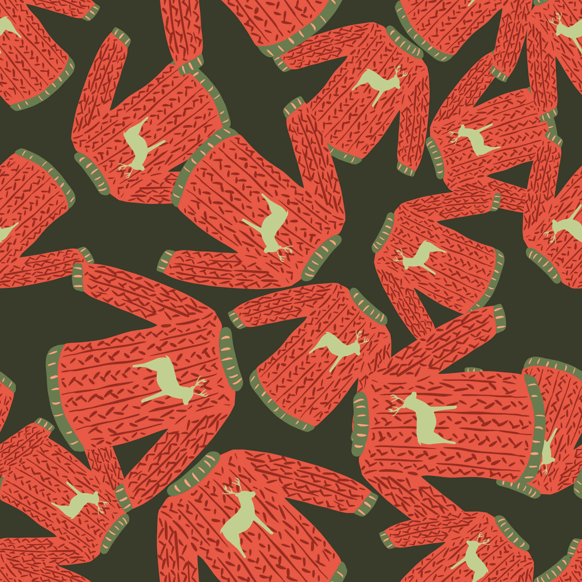 Et mønster af trøjer med hjorte på det. Wallpaper