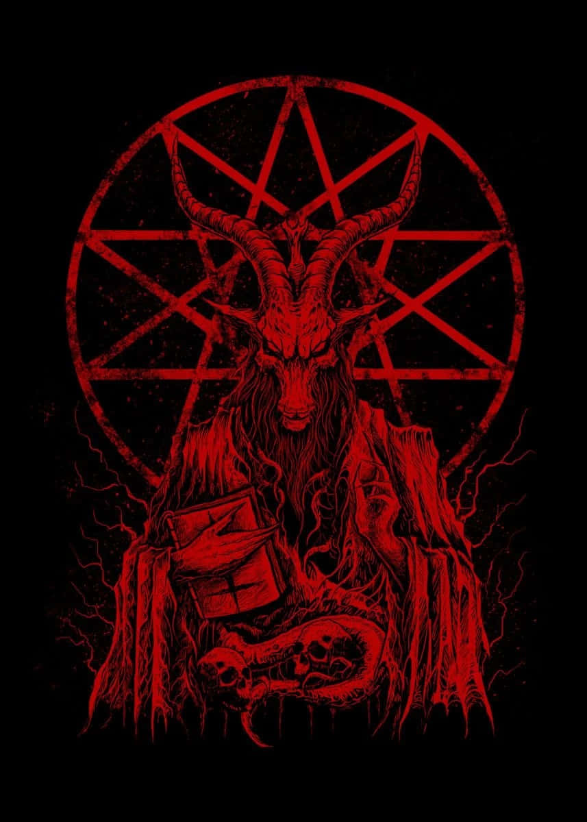 Red Baphomet Artwork Wallpaper