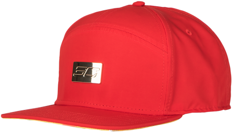 Red Baseball Capwith Silver Logo PNG