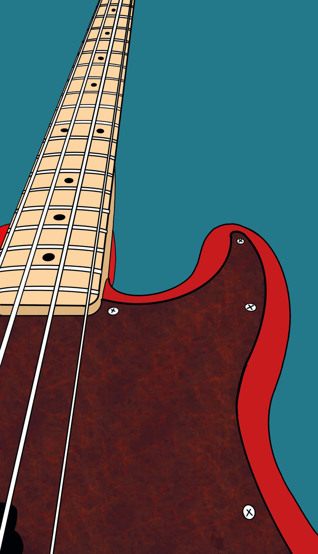 Red Bass Guitar Close Up Wallpaper