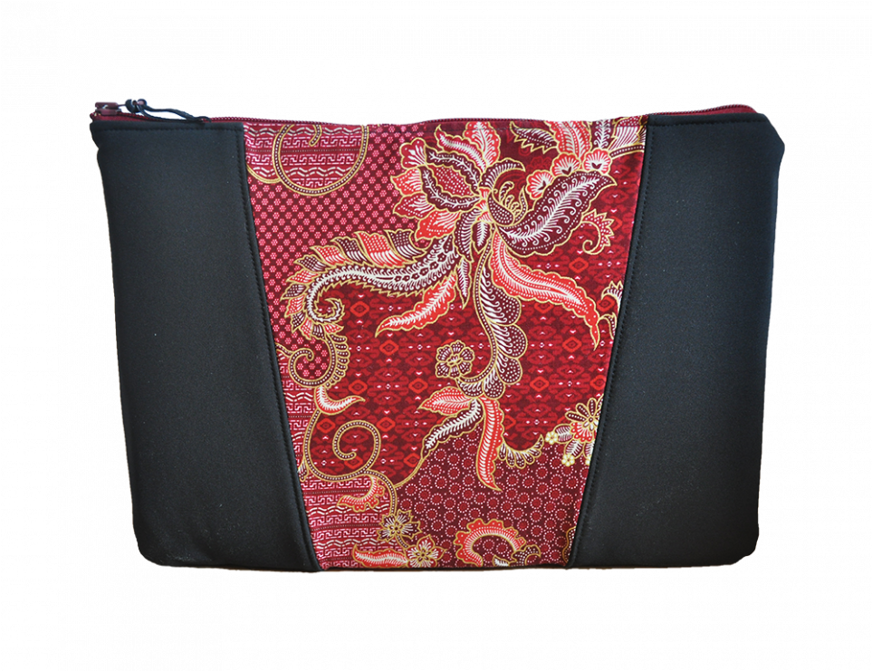 Red Batik Pattern Clutch Bag PNG