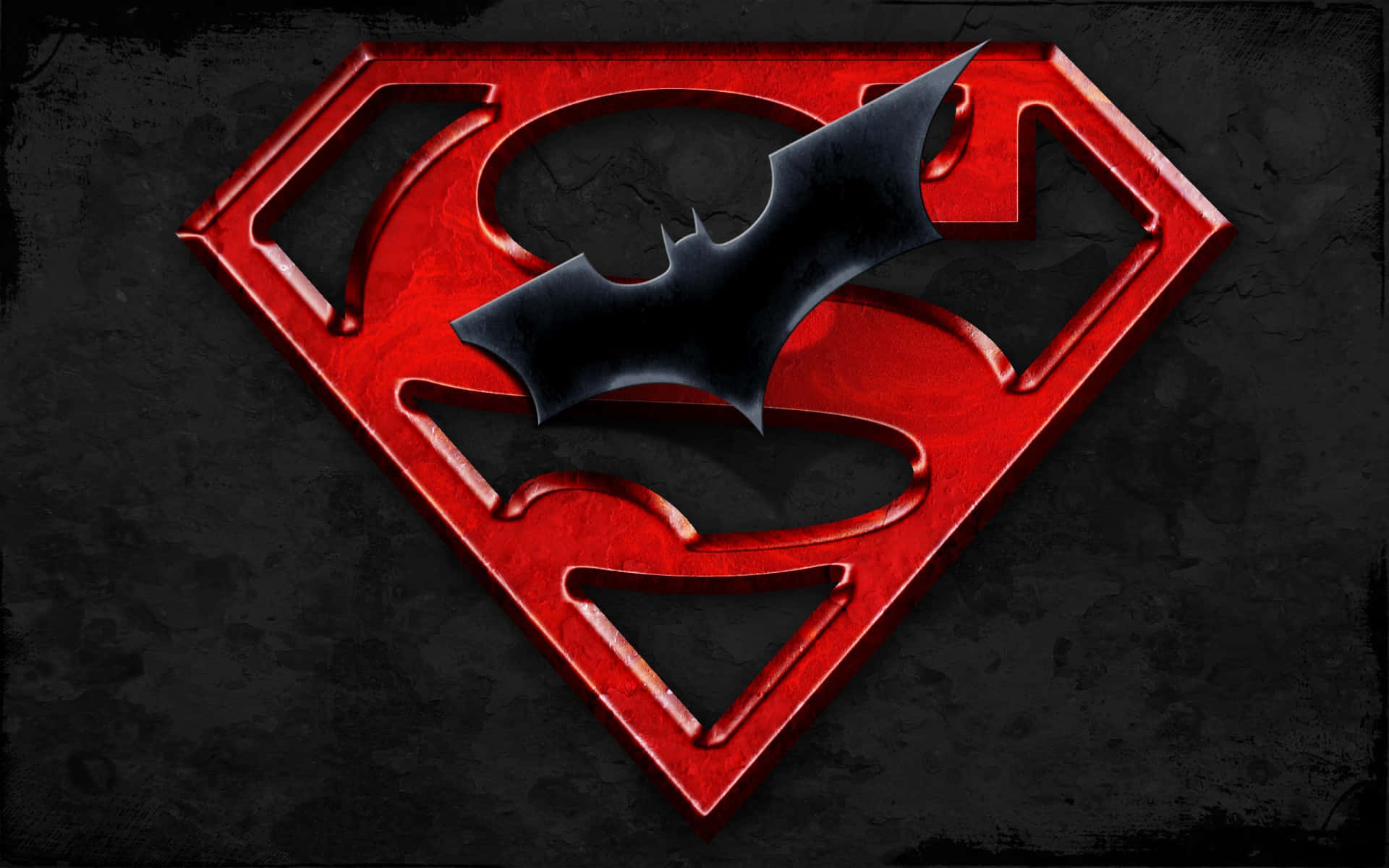 Esplorail Mondo Oscuro Del Logo Rosso Di Batman Sfondo
