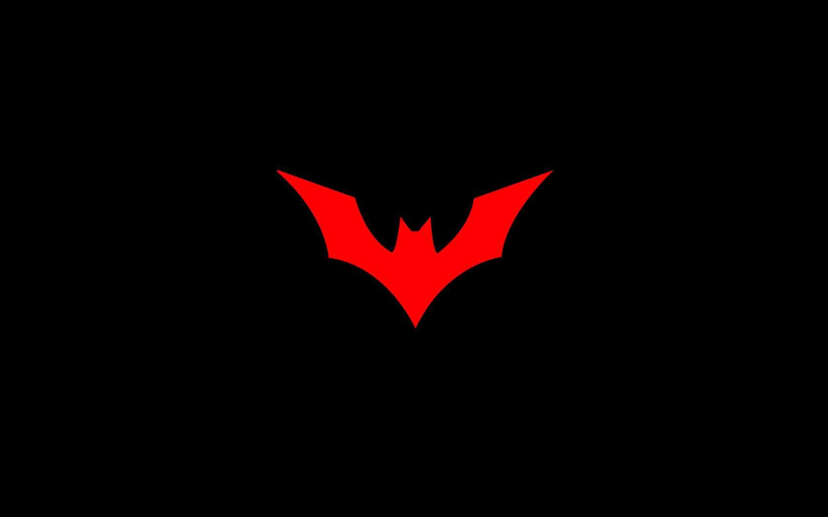 Logoluminoso Rosso Di Batman Con L'iconico Emblema Del Pipistrello Sfondo