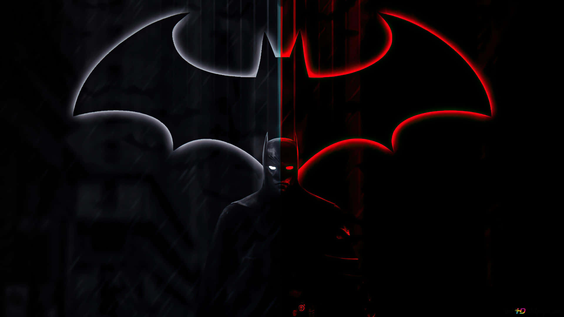 batman logo black and red