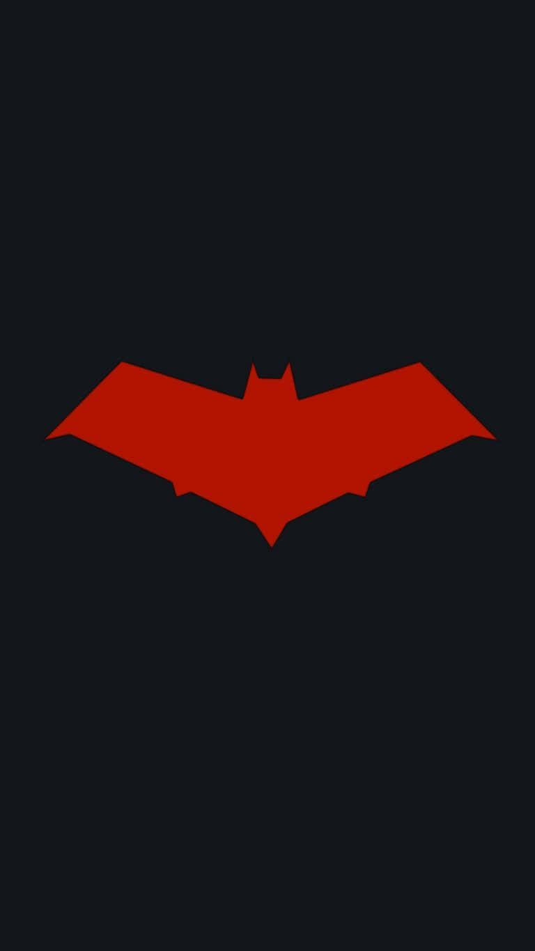Unvibrante Logo Di Batman Rosso Con Il Famoso Supereroe Sfondo