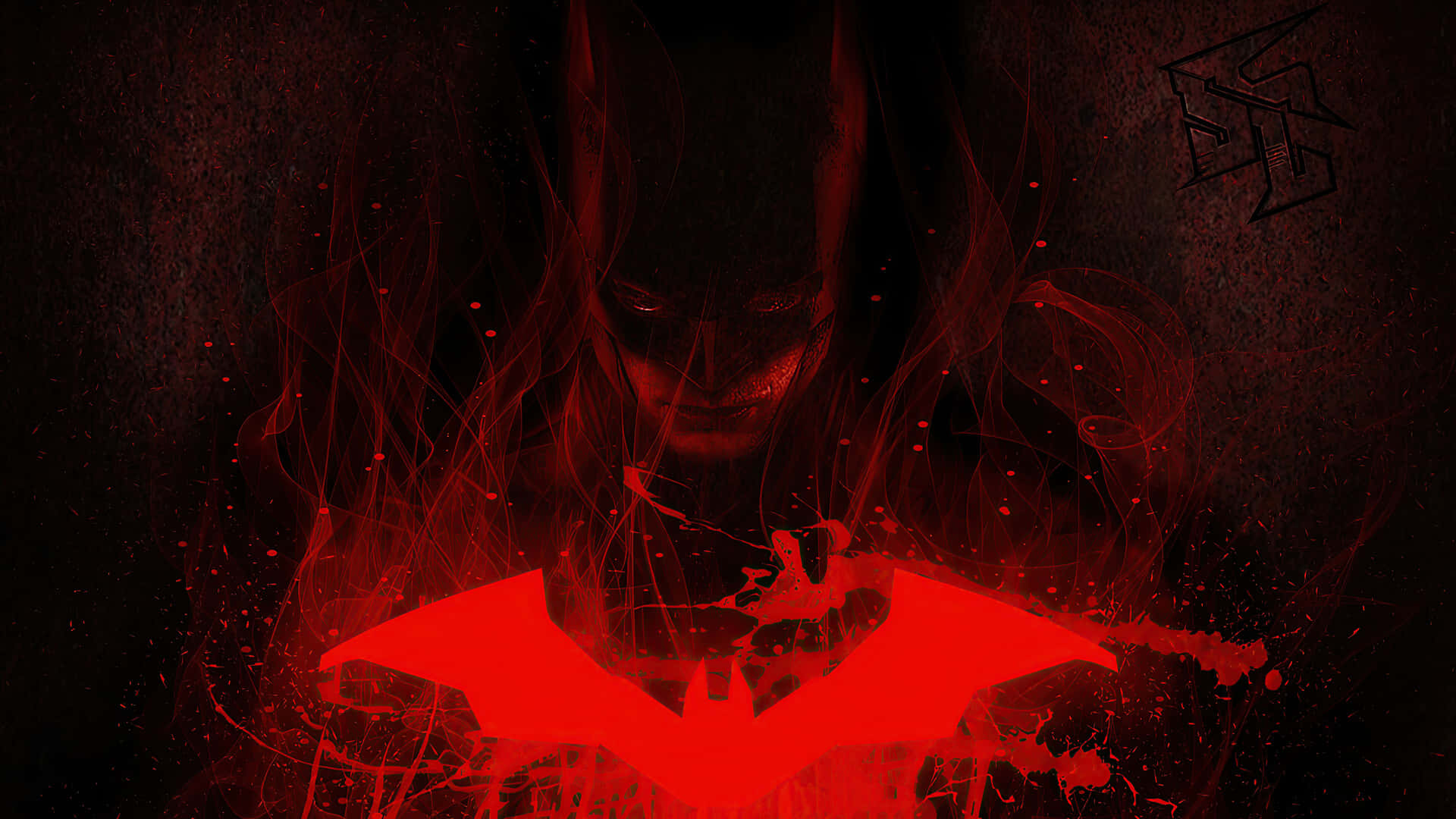 Rød Batman Logo mod en hvid baggrund. Wallpaper