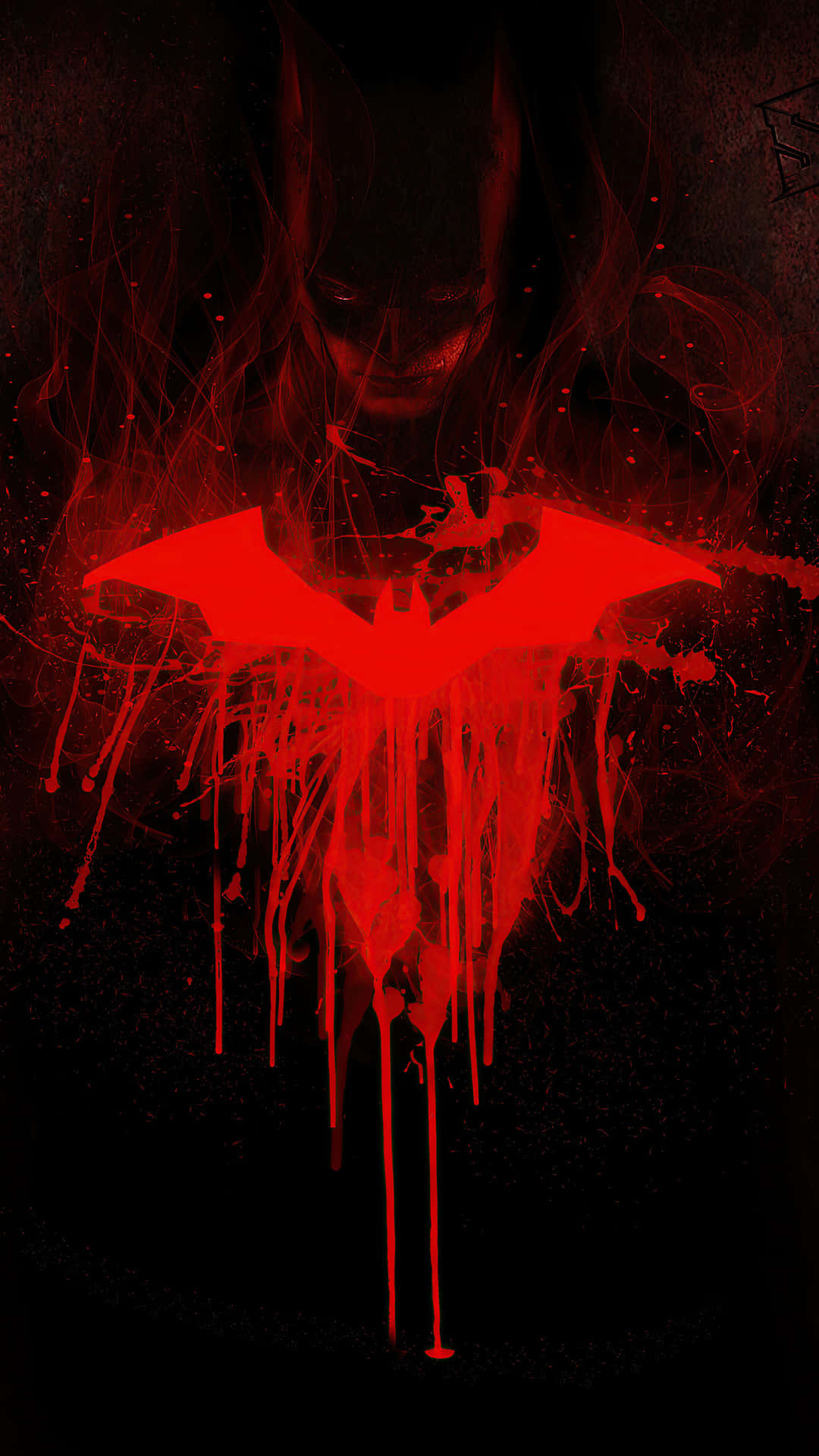 Logoluminoso Rosso Di Batman Sfondo