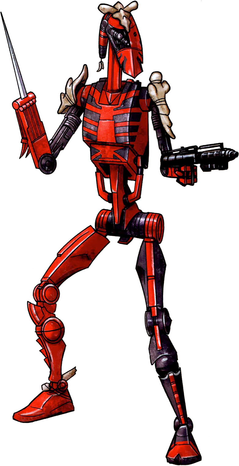 Red Battle Droid Illustration PNG