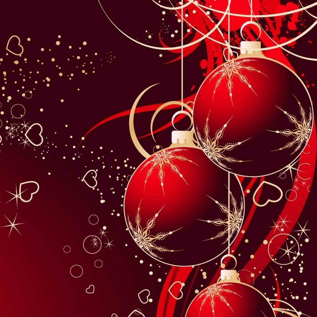 Røde julekugler til juledags personlige billede Wallpaper
