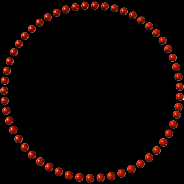 Red Beaded Circular Frame PNG