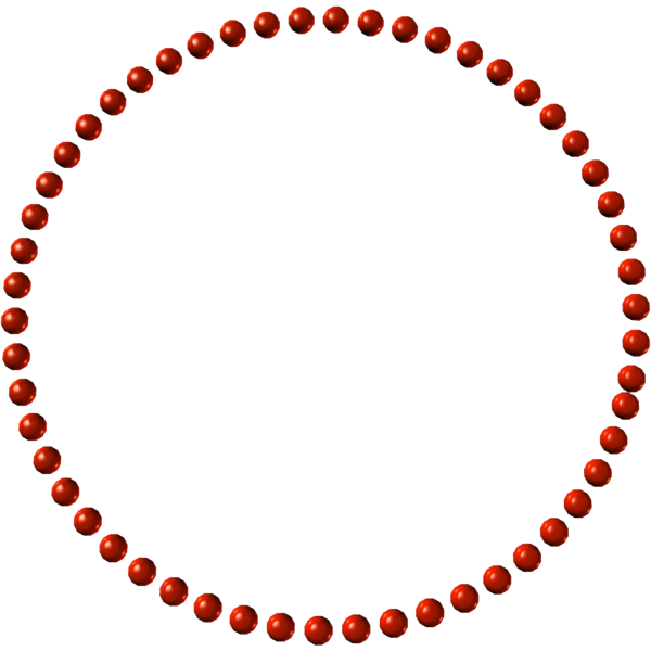 Red Beads Circleon Blue Background PNG