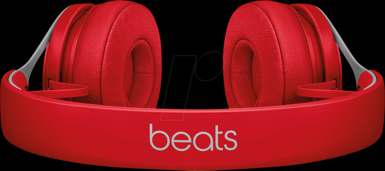 Red Beats Headphones Profile View PNG
