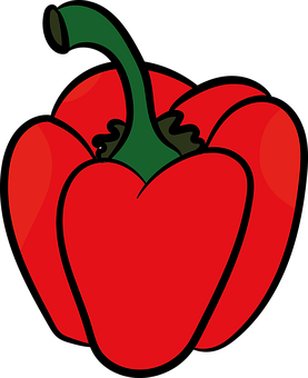 Red Bell Pepper Vector Illustration PNG