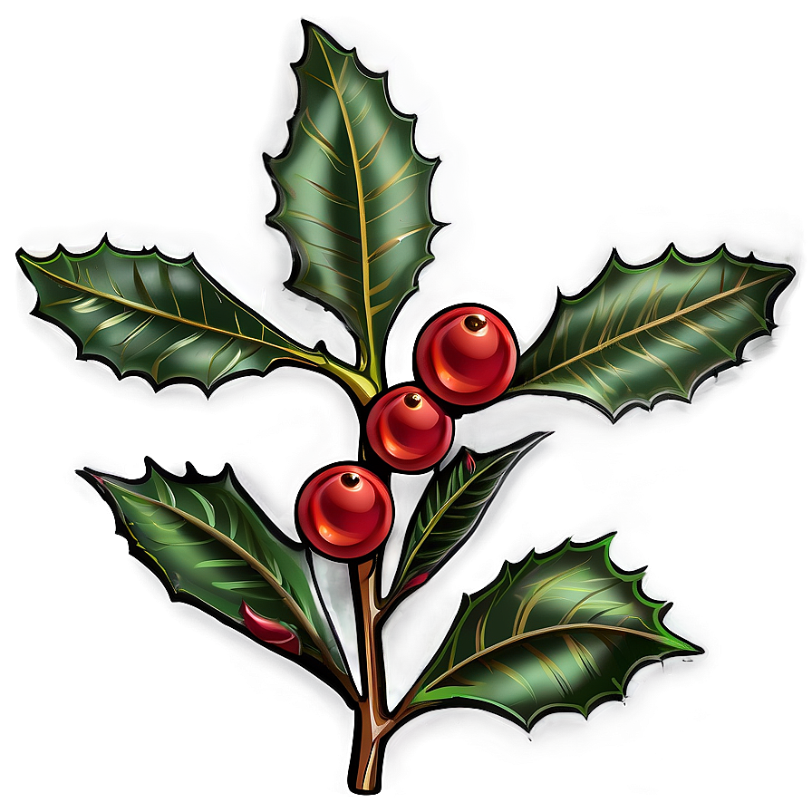 Red Berried Holly Png 05252024 PNG