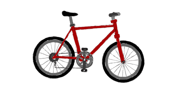 Red Bicycle Illustration PNG