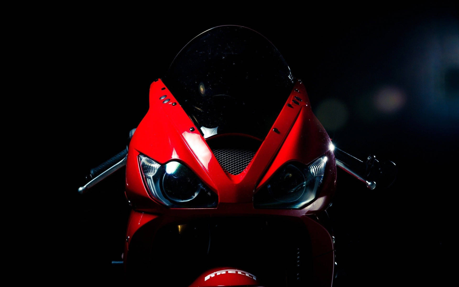 Download Red Bike Front Close Up Wallpaper