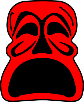 Red Black Abstract Face Art PNG