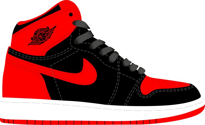 Download Red Black Air Jordan1 Sneaker Illustration | Wallpapers.com