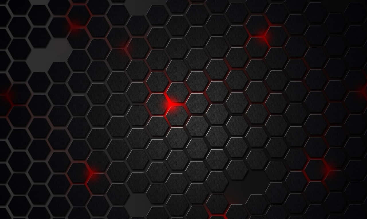 Red Black Background Hexagons