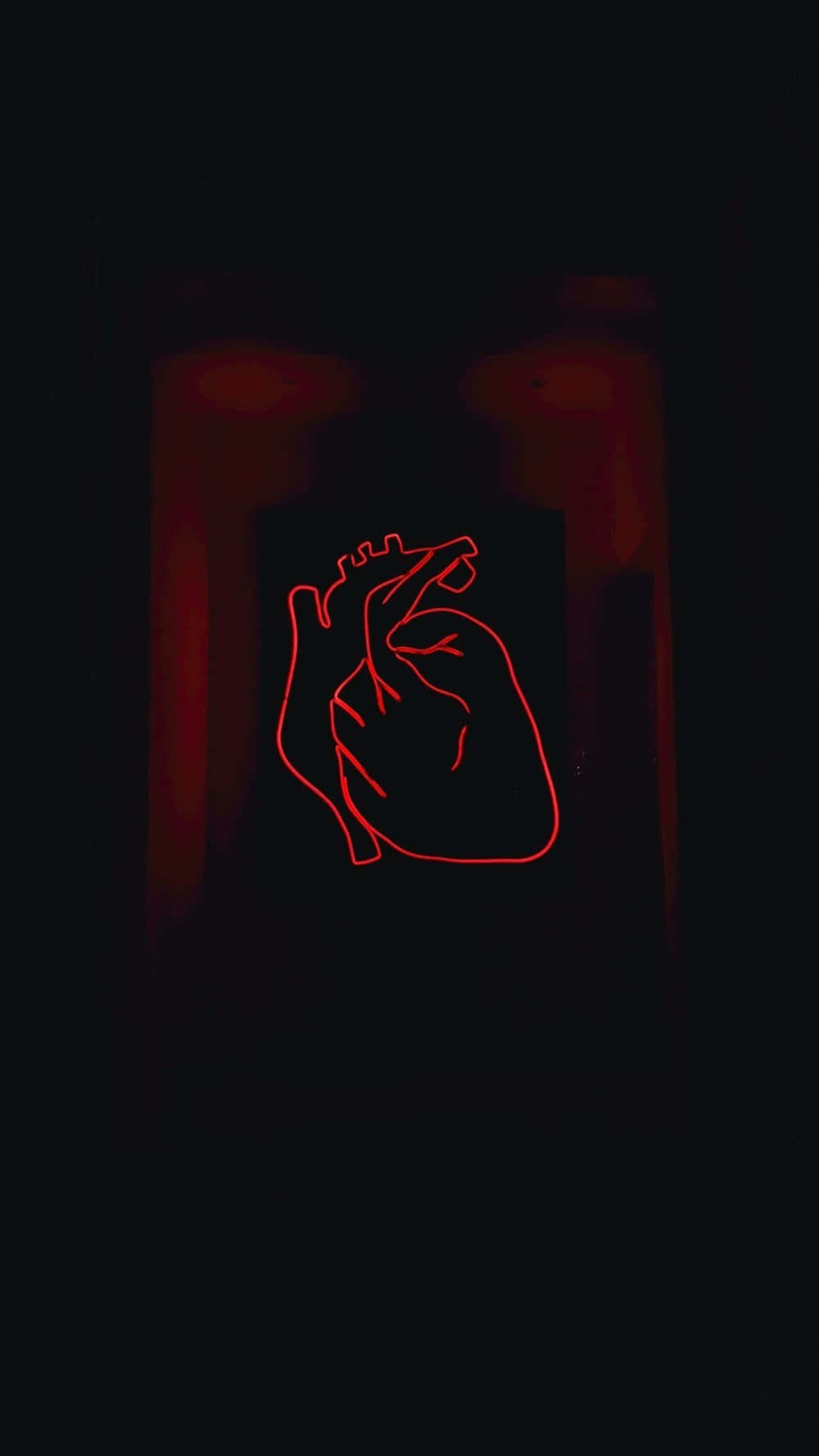 Red Black Background Heart Home Screen