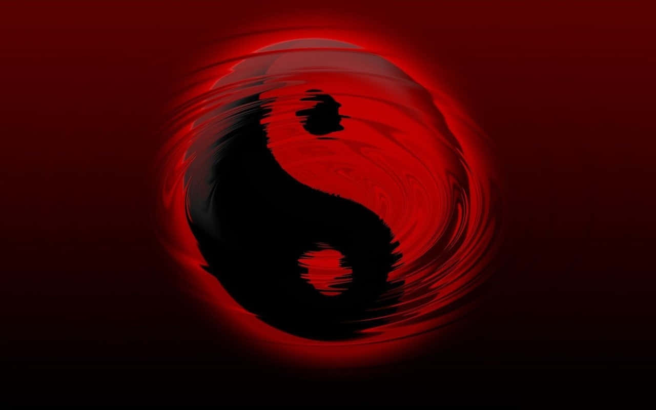 Rød Sort Baggrund Yin Og Yang