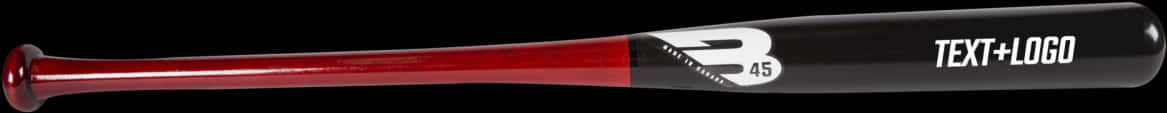 Red Black Baseball Bat Text Logo PNG