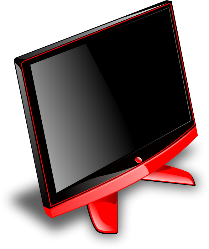 Red Black Computer Monitor Clipart PNG