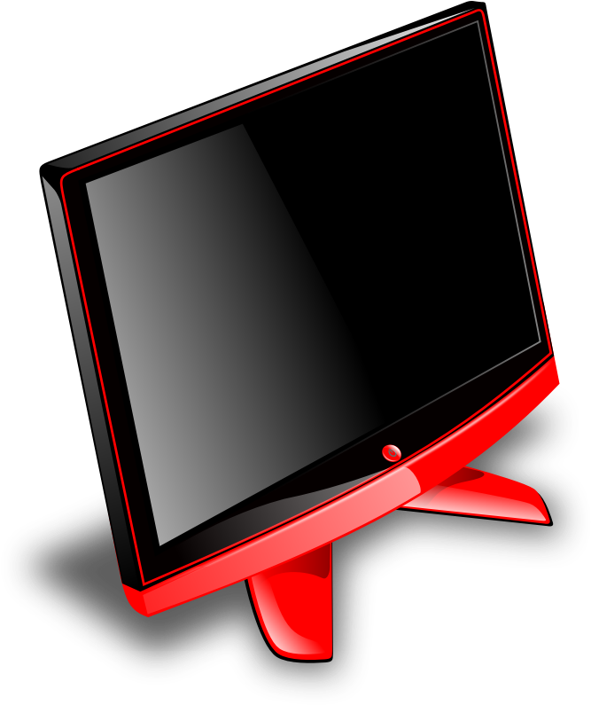 Download Red Black Computer Monitor Clipart 