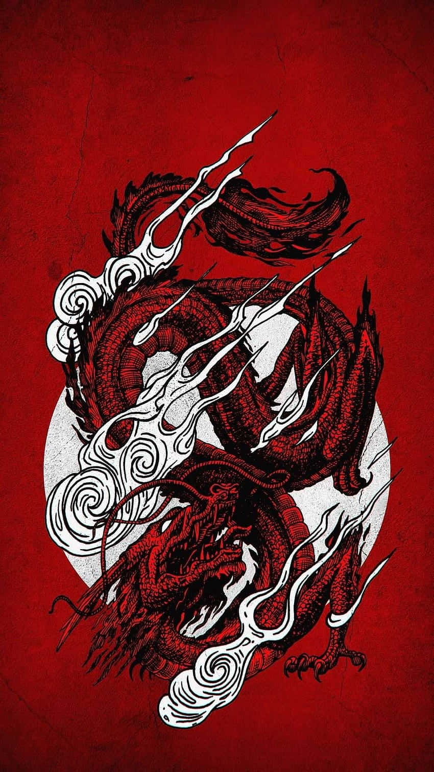 Red Black Dragon Artwork Wallpaper