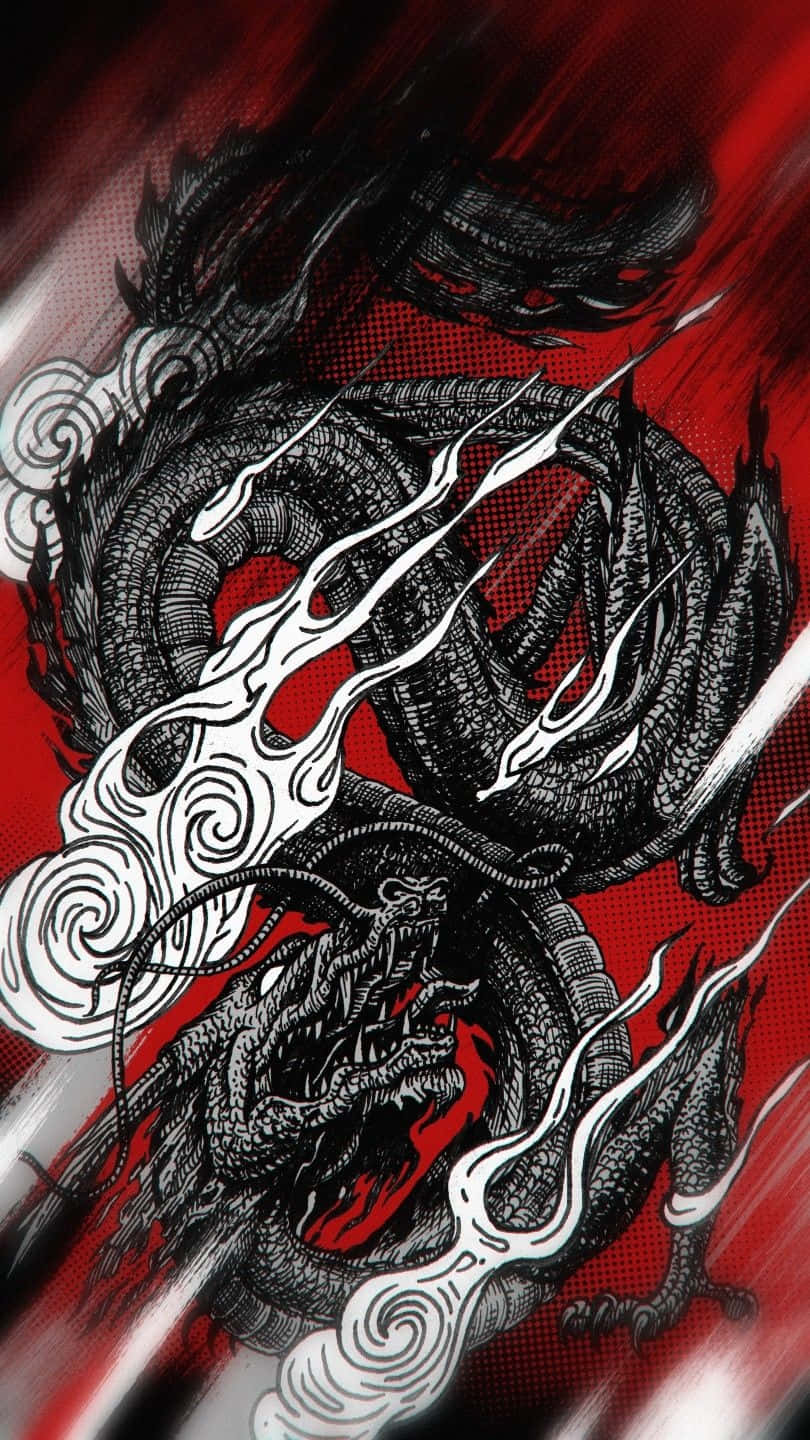 Red Black Dragon Artwork Wallpaper