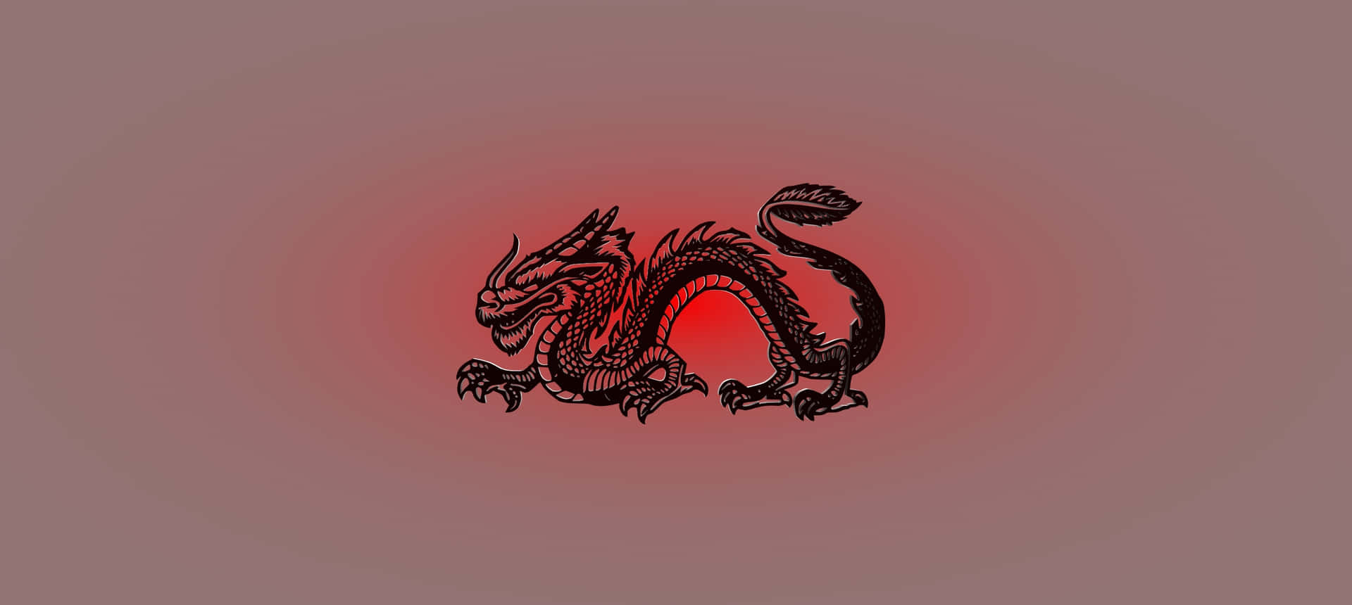 Red Black Dragon Illustration Wallpaper