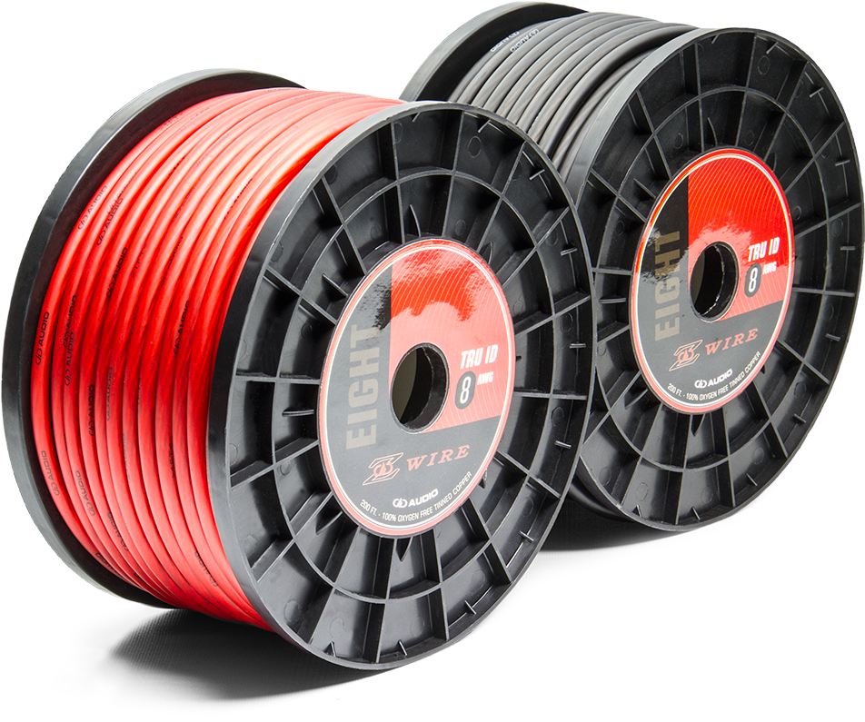 Red Black Electrical Wire Spools PNG