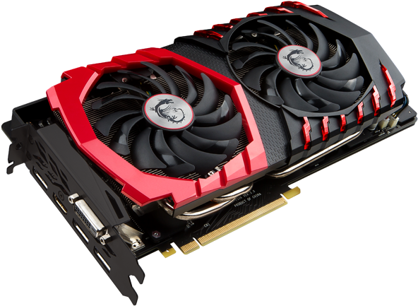 Red Black Gaming Graphics Card PNG
