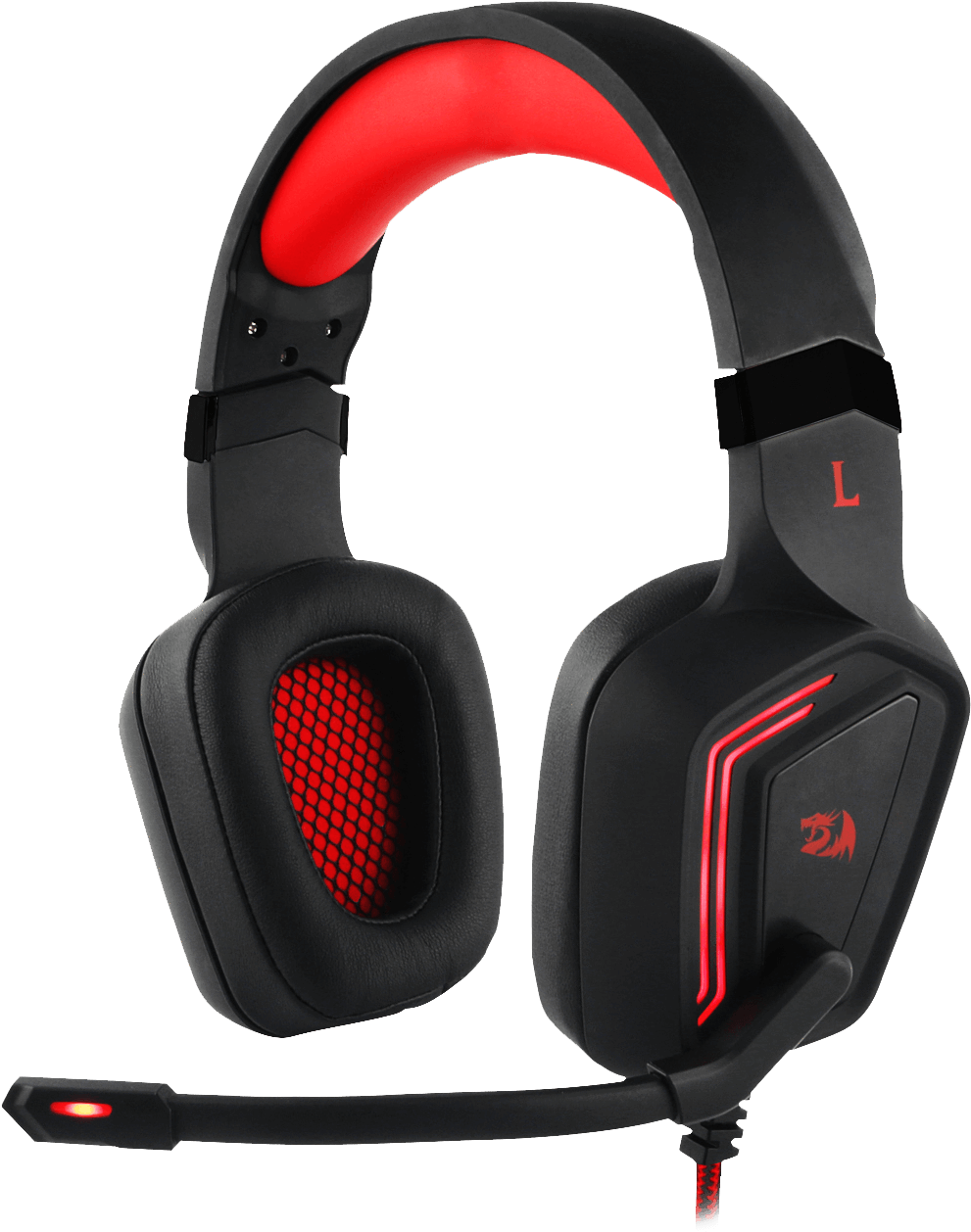 Red Black Gaming Headsetwith Microphone PNG