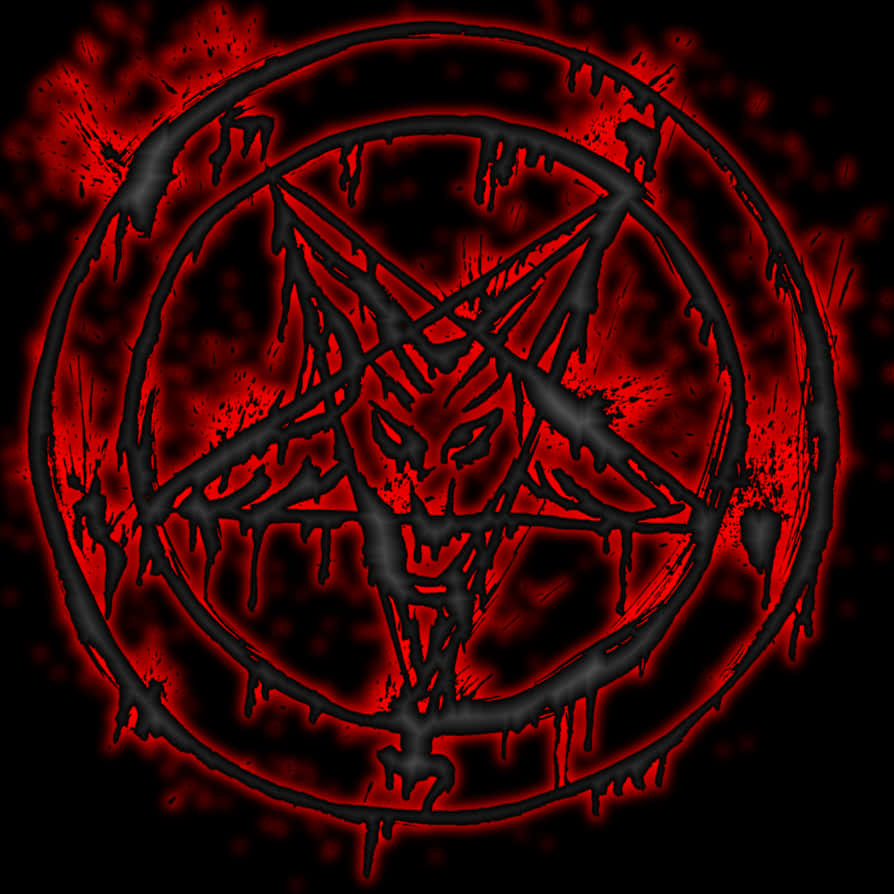 Red Black Pentagram Demonic Symbol PNG