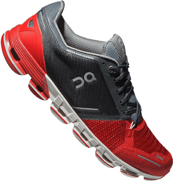 Red Black Running Shoe Profile View PNG