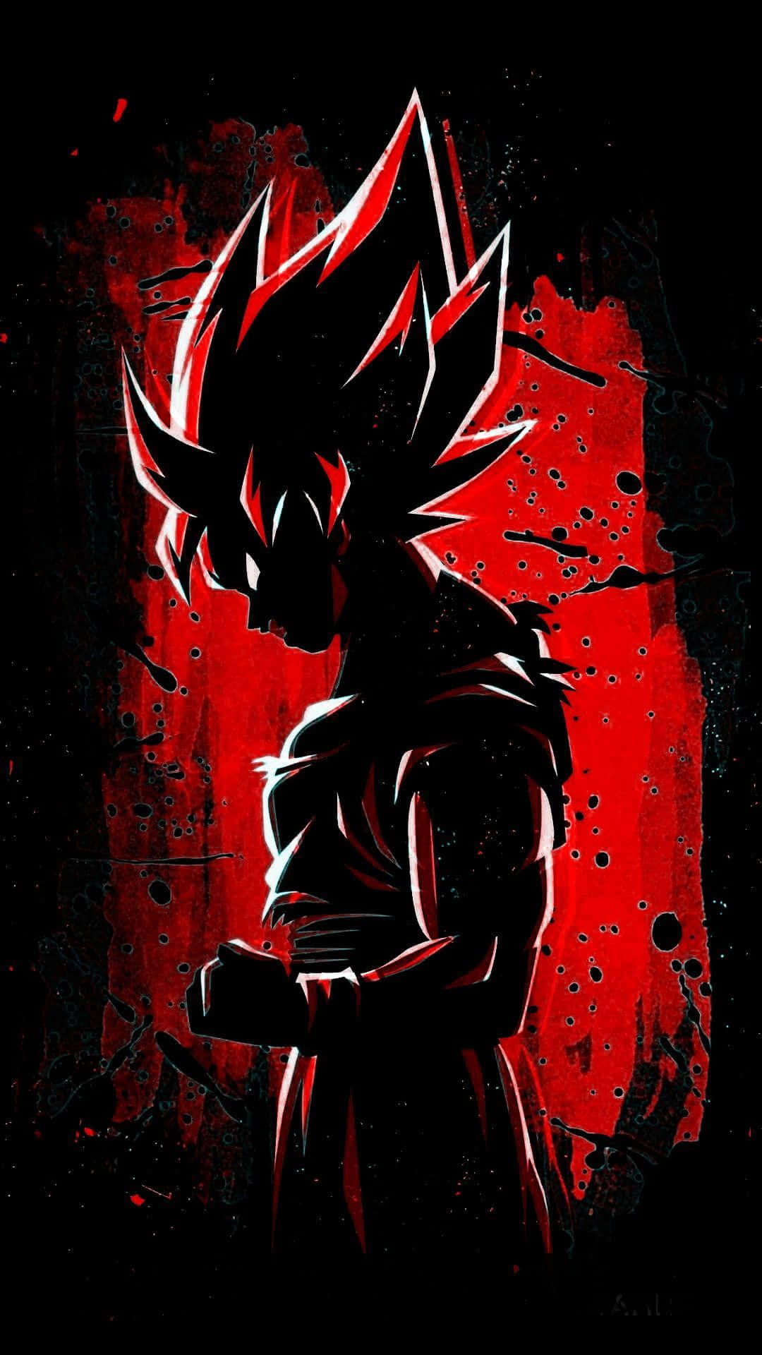 Red Black Saiyan Aura Art Wallpaper