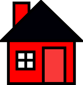 Red Black Simple House Icon PNG