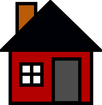 Red Black Simple House Icon PNG
