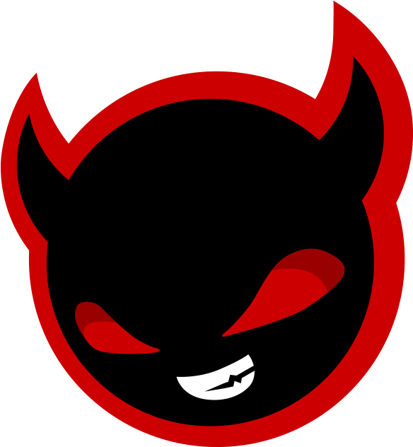 Red Black Smiling Devil Icon PNG