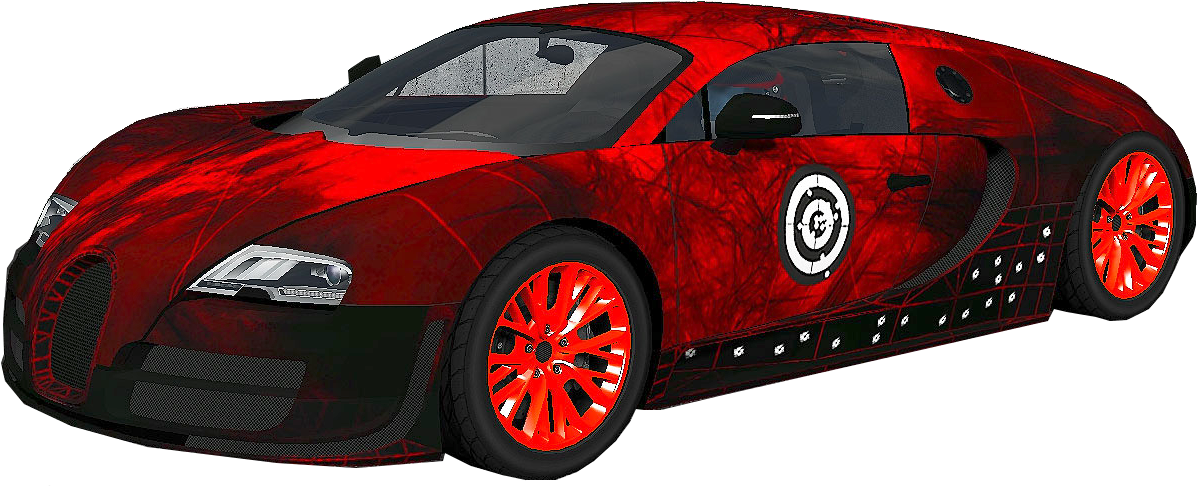 Red Black Sports Car3 D Model PNG