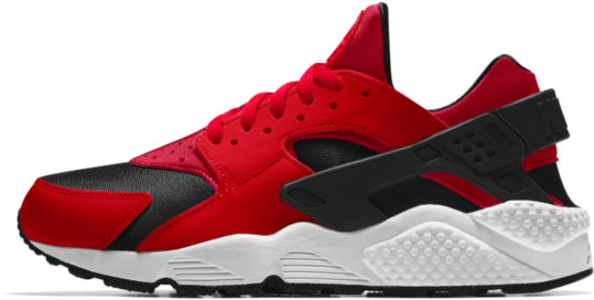 Red Black Sports Sneaker Side View PNG