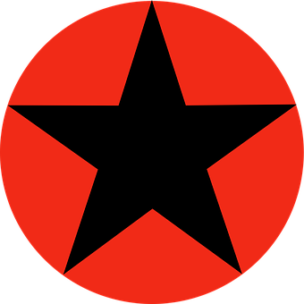 Red Black Star Graphic PNG