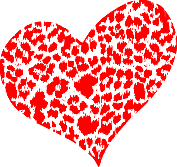 Red Black Textured Heart PNG