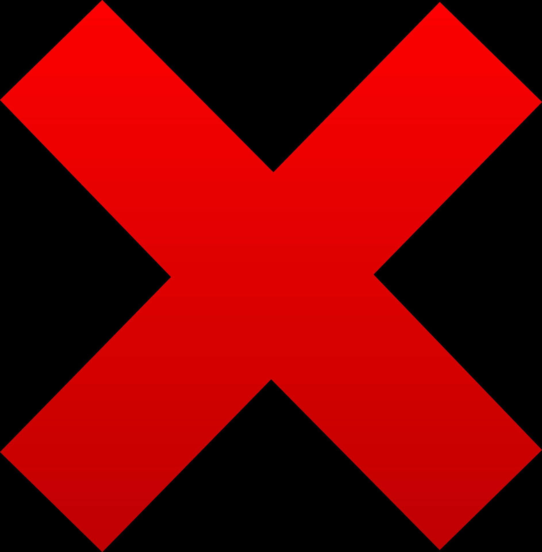 Red Black X Symbol PNG