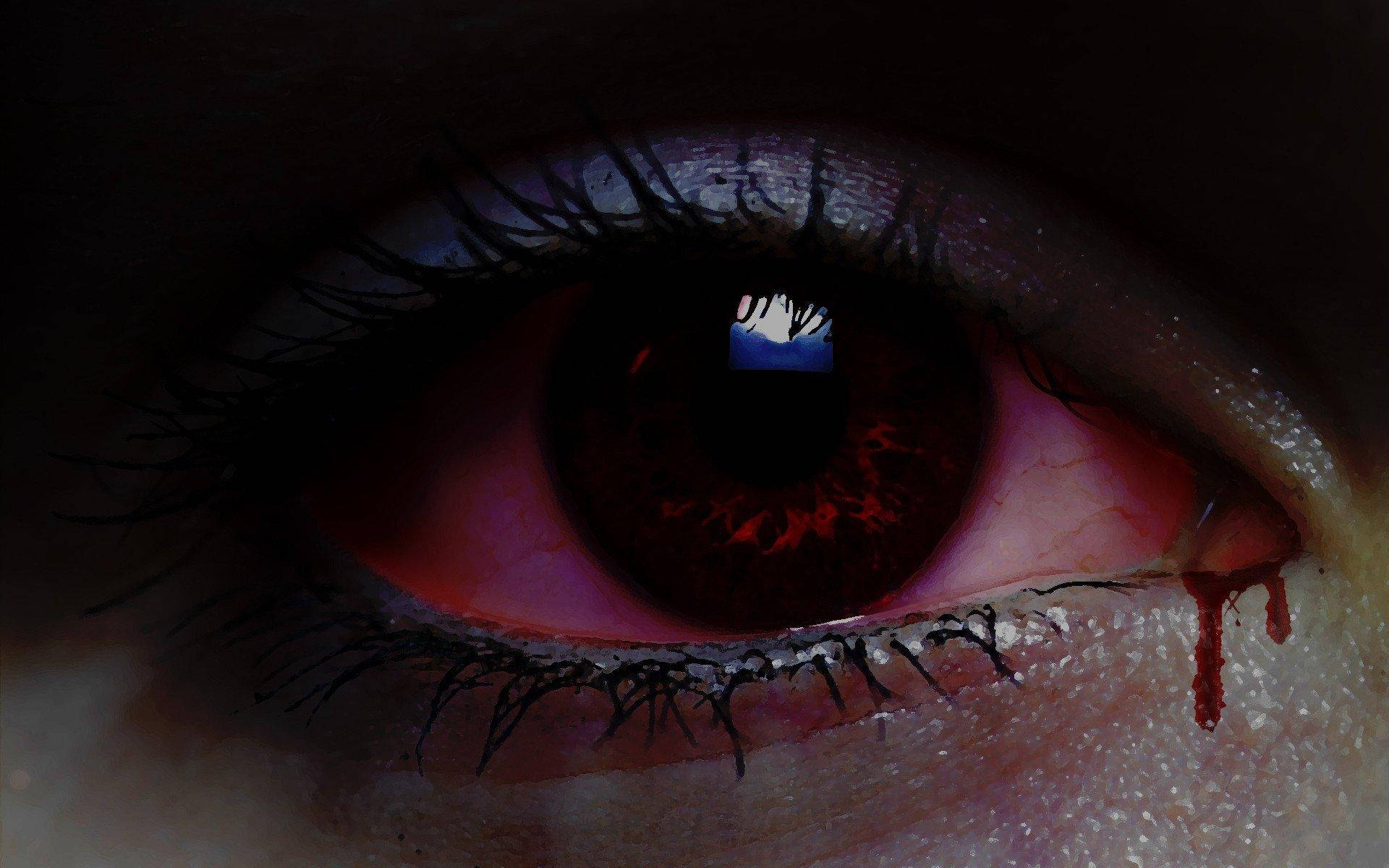 Red Blood Sad Eyes Picture