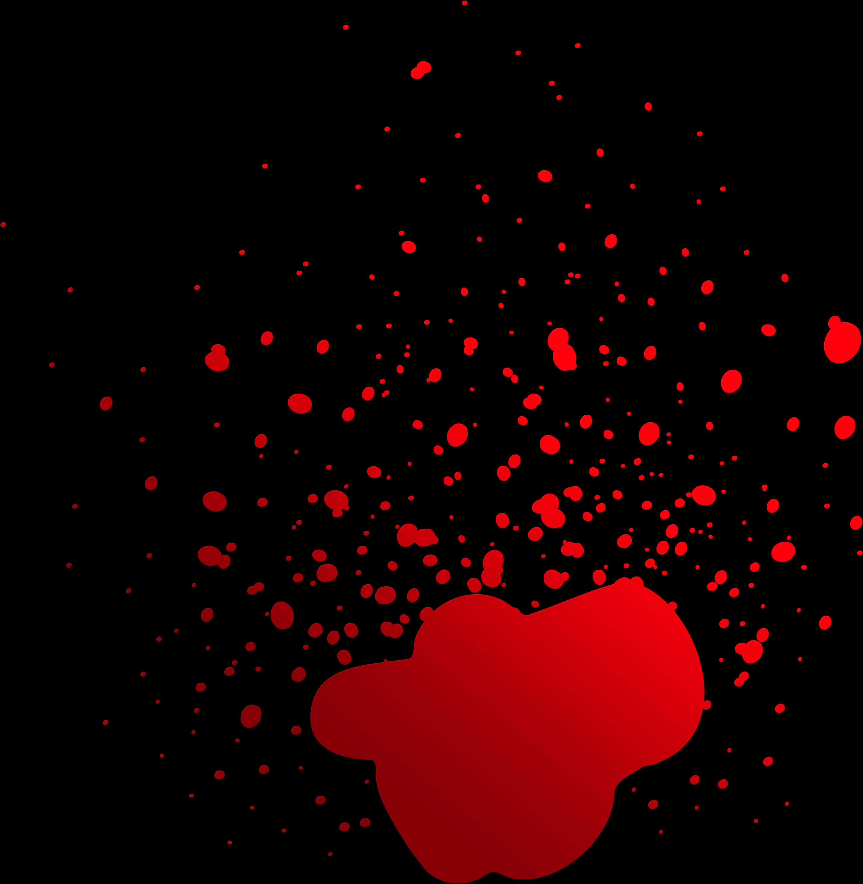 Red Blood Splatter Black Background PNG