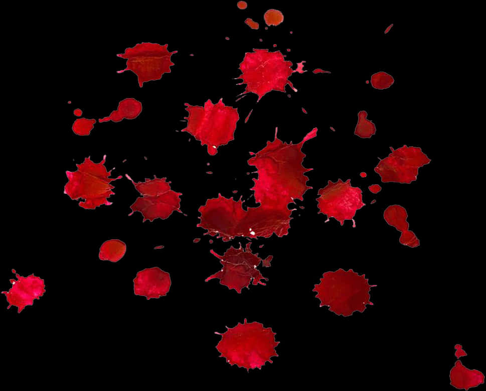 Red Blood Splatter Black Background PNG